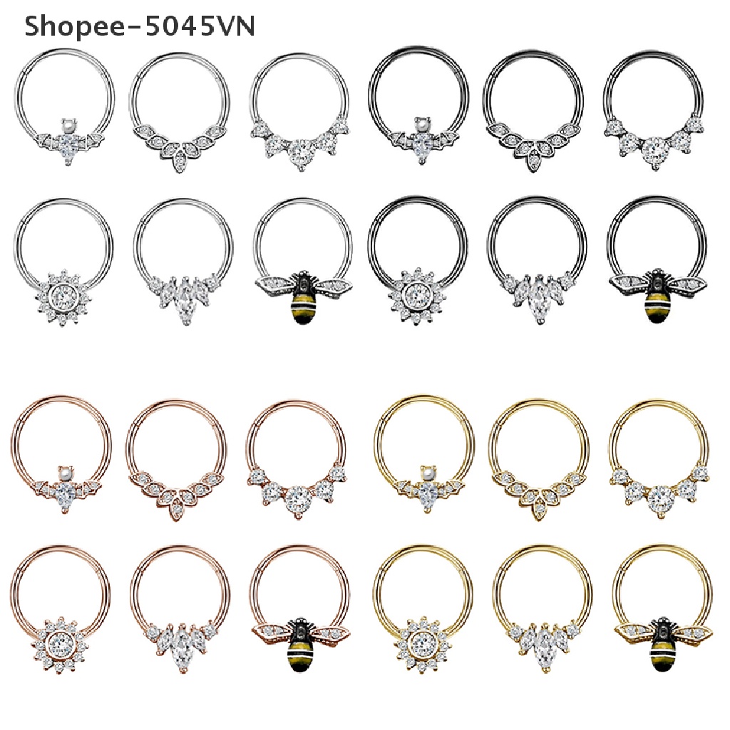 Khuyên Mũi Hình Dơi Bằng Thép Không Gỉ Đính Pha Lê