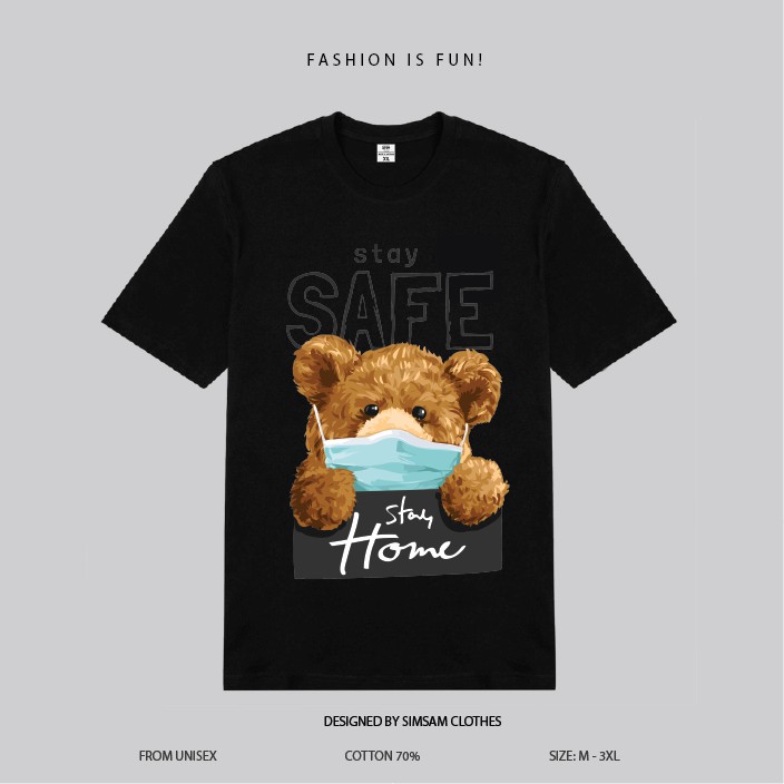 Áo Thun Nam Nữ Gấu Teddy Đeo Khẩu Trang hot nhất | BigBuy360 - bigbuy360.vn