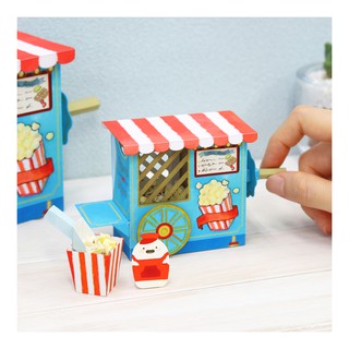Mô hình giấy Xe bán bắp rang bơ mini