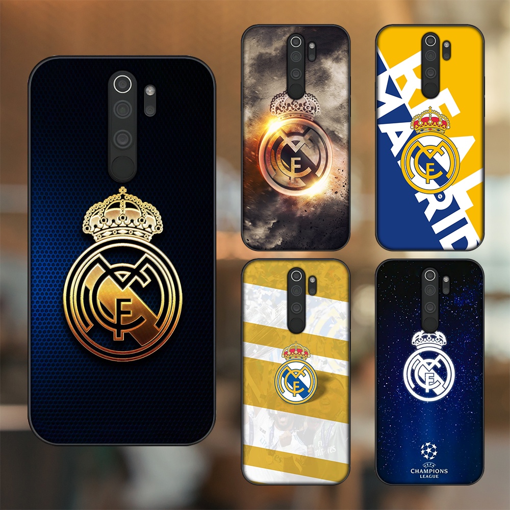 Ốp lưng Xiaomi Redmi Note 8 Pro viền đen in hình Real Madrid