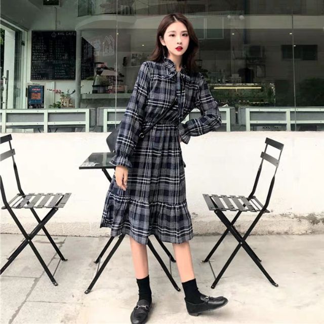 Đầm Caro ULZZANG form dài | BigBuy360 - bigbuy360.vn