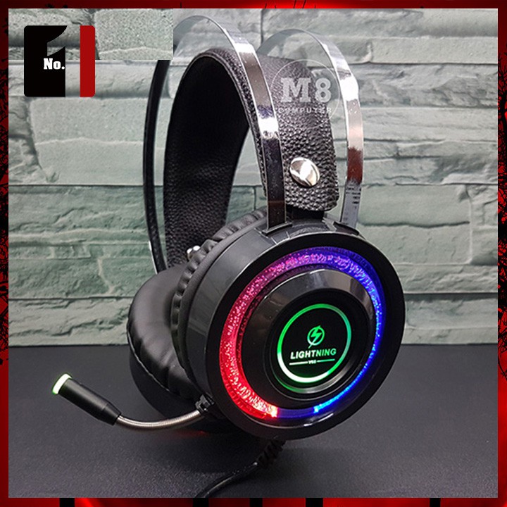 Tai Nghe Nhạc Gaming Chụp Tai Có Dây LIGHTNING V6S Led RGB Headphone Game Thủ Máy Vi Tính Laptop Pc