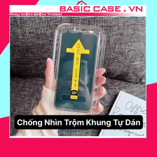 Kính cường lực chống nhìn trộm kingkong khung tự dán iphone 7plus 8plus x xsmax 11 12 13 14 pro max promax ốp lưng