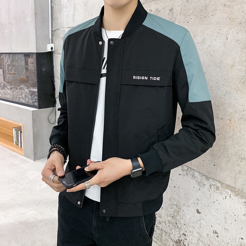 Áo khoác nam đẹp trai thời thượng phong cách Hàn Quốc mùa thu instagram jacket thường ngày mẫu mới 2021 trang phục bóng chày thanh niên
