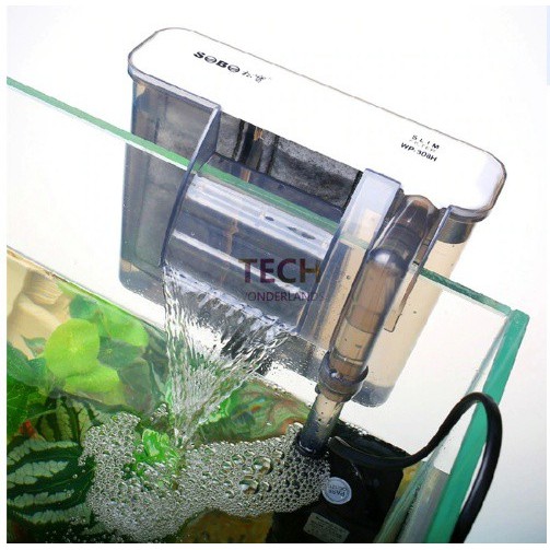 Lọc treo dạng mỏng Sobo WP 308H, 6W, phù hợp cho bể cá cảnh 30-40cm, rất gọn nhẹ, hiệu quả