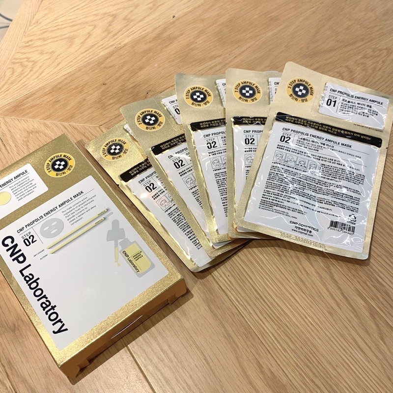 Hàng nhập LG ViNa - Set 5 Mặt nạ keo ong tái tạo da 2 trong 1 CNP Laboratory Propolis Energy Ampule 2-Step Mask 41.5ml