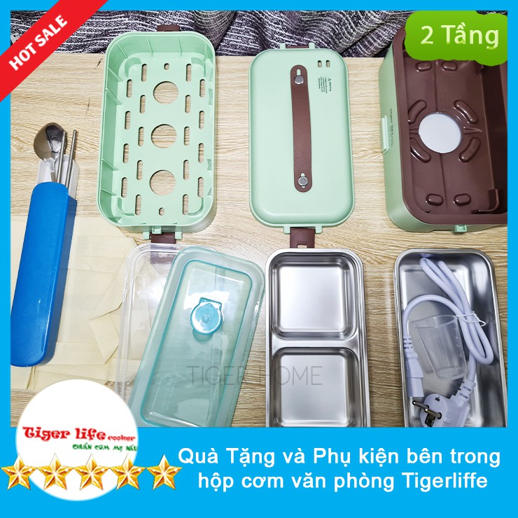 Hộp Cơm cắm Điện, Hộp cơm hâm nóng và nấu  1, 2, 3 Tầng Tigerlife bh 12 tháng lỗi 1 đổi 1 tặng full đồ NEW 2022