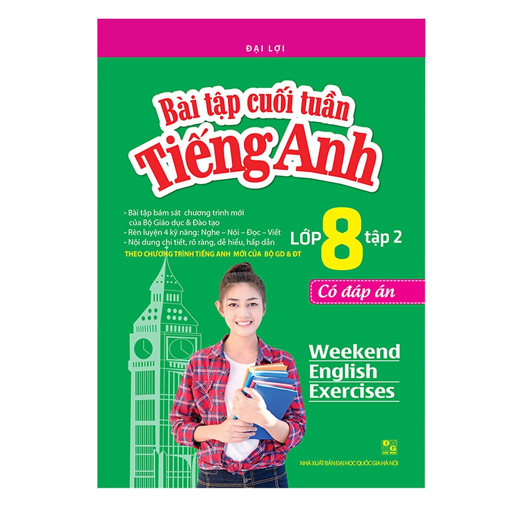 Sách - Bài tập cuối tuần tiếng Anh lớp 8  Tập 1 + 2 (có đáp án)