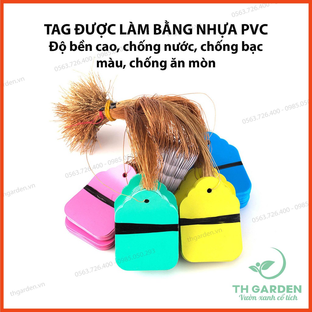 Set 100 Thẻ Ghi Tên Lan, Hoa - 4x6cm - Thẻ Ghi Tên Cây dạng treo bằng dây