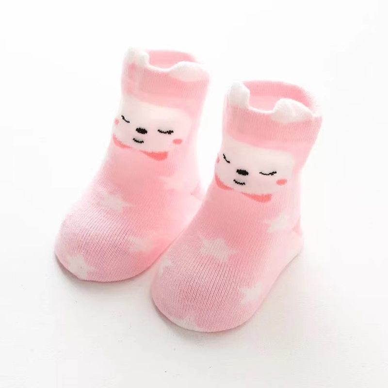 Vớ Cotton Mềm Thoáng Khí Chống Trượt In Họa Tiết Động Vật Hoạt Hình Dễ Thương Cho Bé
