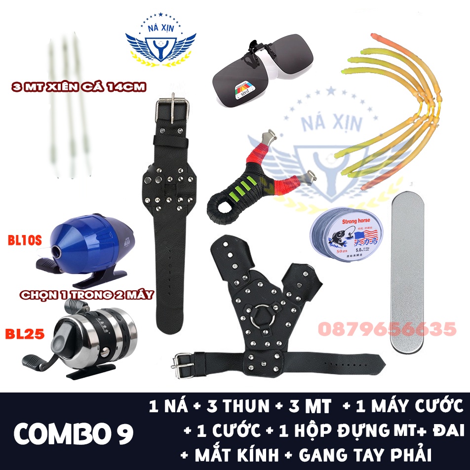 [Combo BL25] Ná Câu Cá, Dây Thun Tròn, Ná Bắn Cá Máy BL25,Chất Liệu Chuẩn Inox 304 Nguyên