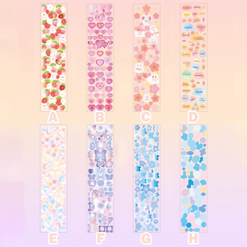 Flowertree 1 Cuộn Băng Keo Washi Hình Dâu Tây Daifuku Trang Trí Sổ Tay Nhật Ký