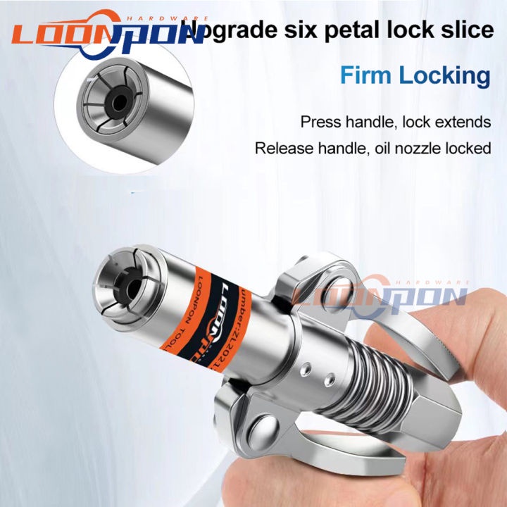 Bơm mỡ bò 2 cánh 6 chấu cao cấp, Dụng cụ bơm mỡ bò, Đầu bơm mỡ bò