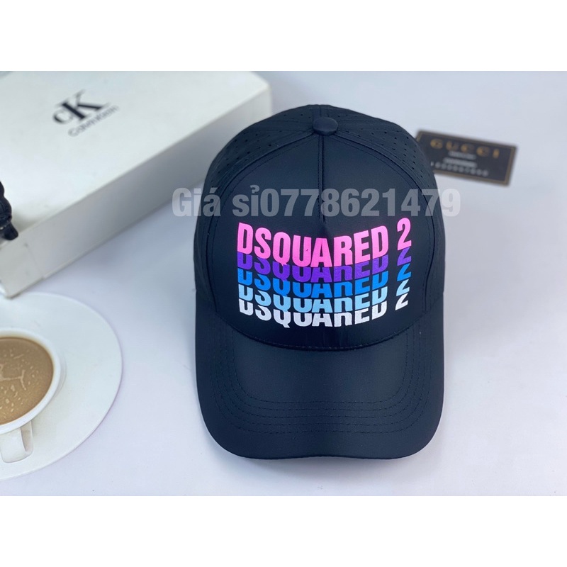 Mũ kết lưỡi trai dù lổ in chữ DSQUARED-2 thoáng mát thời trang