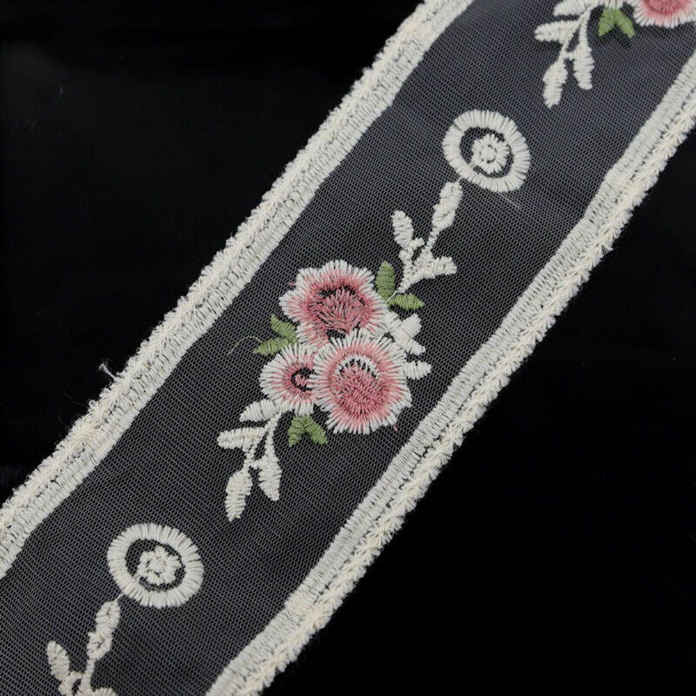 Dây ruy băng ren thêu hoa trang trí đầm cô dâu DIY 1 yard