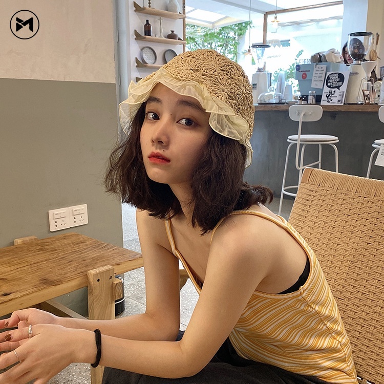 Nón Rơm Phối Ren Thời Trang Nữ Tính