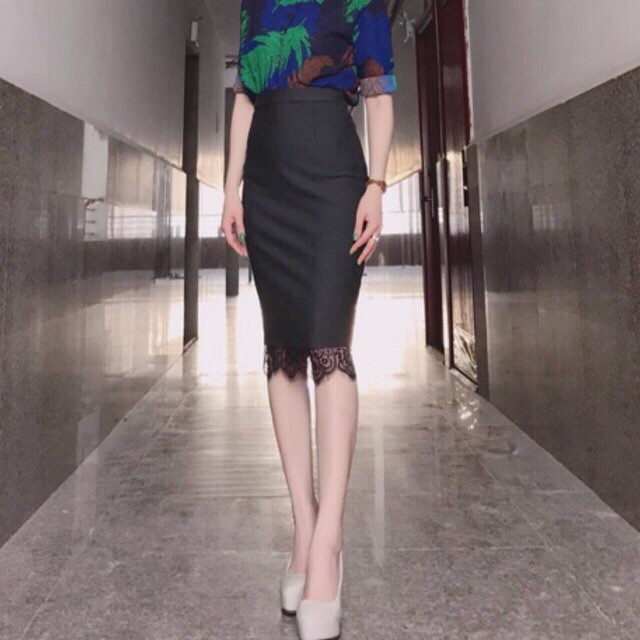 (Có size đại eo 95cm) CHÂN VÁY BIG SIZE - CHÂN VÁY BÚT CHÌ PHỐI REN - CHÂN VÁY BÚT CHÌ SIZE ĐẠI | BigBuy360 - bigbuy360.vn