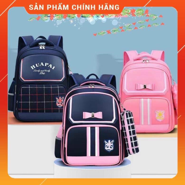 Balo học sinh cao cấp giá rẻ HUAPAI vải dù chống nước nhiều ngăn chứa đồ cho các em tầm cấp 1 ,2 BLHS54