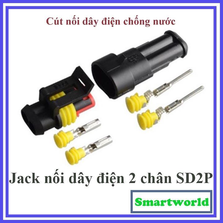 5 cặp Jack nối dây điện chống nước - Jack 1,2,3,4,5,6 chân chống nước dùng cho xe máy, xe hơi,ô tô