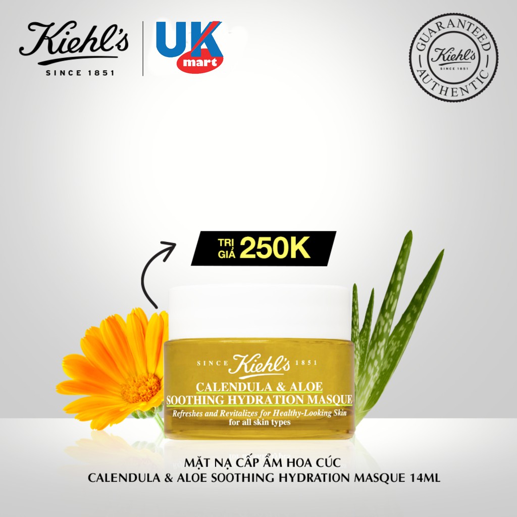 Mặt Nạ Hoa Cúc Kiehl's Calendula &amp; Aloe Soothing Hydration Mask 14ml