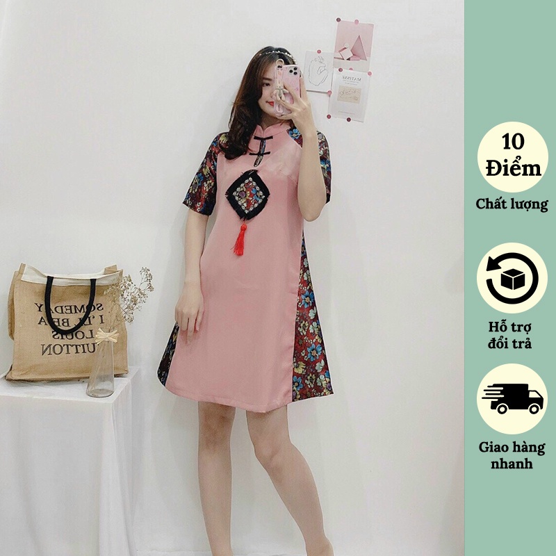 Áo dài cách tân áo dài mặc tết Áo dài nữ du xuân đẹp Chic.Store