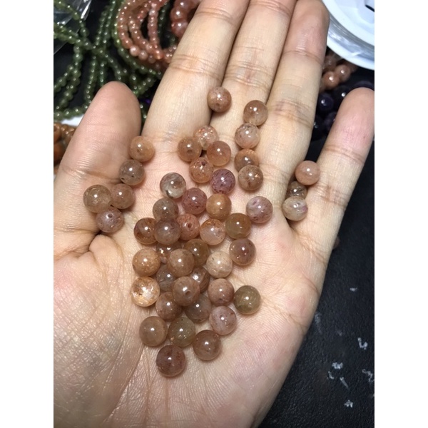 Hạt đá mặt trời Sun.stone 7-7.5mm làm HandMade , DIY