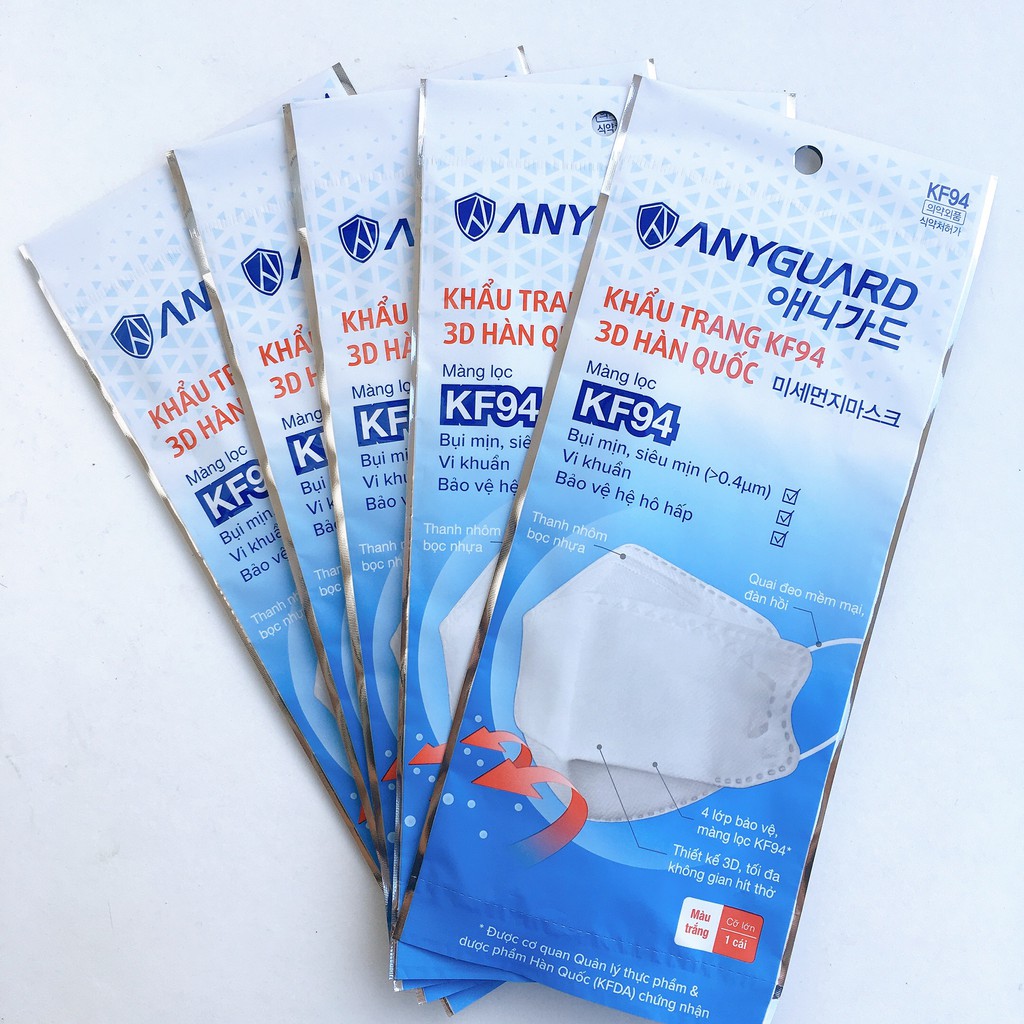 Khẩu trang cao cấp ANYGUARD KF94 Anti Pollution 3D Face Mask. 1 gói 1 cái