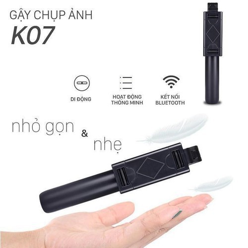 Gậy chụp hình ảnh K07 Tripod 3 chân đa năng, kèm điểu khiển bluetooth | BigBuy360 - bigbuy360.vn