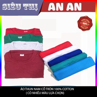 Áo thun nam ngắn tay không cổ trơn thun cotton 4 chiều dày mịn, mềm mại co giãn tốt , thoáng mát ( màu như hình)