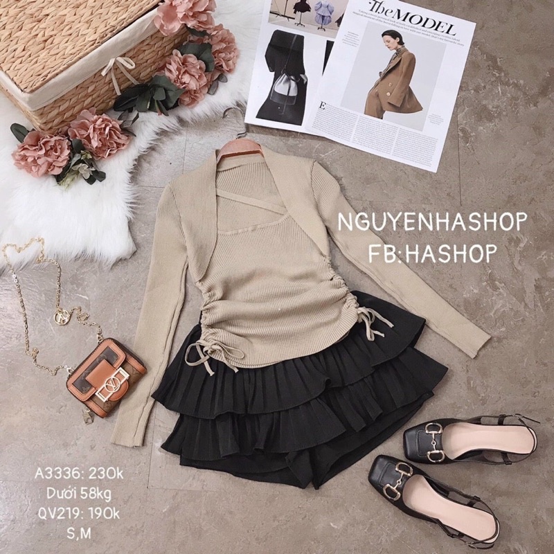 ❌❌ ÁO XINH ❌❌ Áo kiểu tay dài dễ thương chất thun gân đẹp