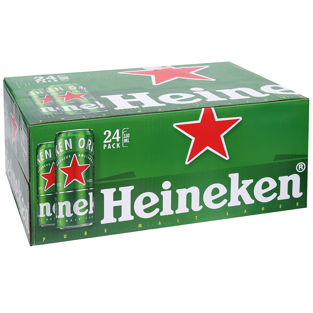 [ EXP:2022-10-07 ] Thùng 24 lon bia Heineken 330ml/lon