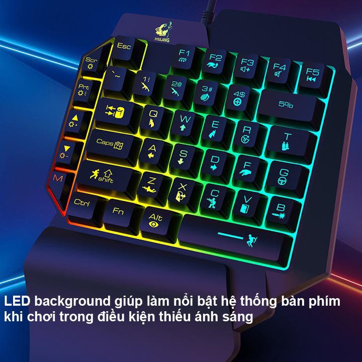 COMBO Bàn phím và CHUỘT bán cơ một tay FREE WOLF K15 với 28 phím Chơi game trên điện thoại,Laptop,máy tính bảng | WebRaoVat - webraovat.net.vn