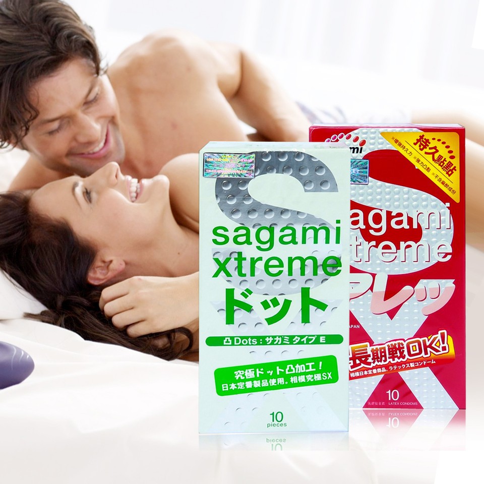 2 hộp bao cao su Sagami Xtreme có gai Nhật Bản