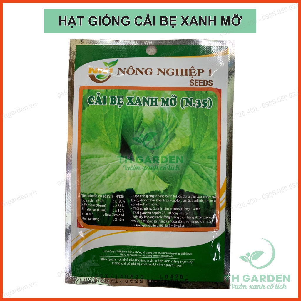 Hạt Giống Cải Bẹ Xanh Mỡ- Cao Sản Gói 20gr