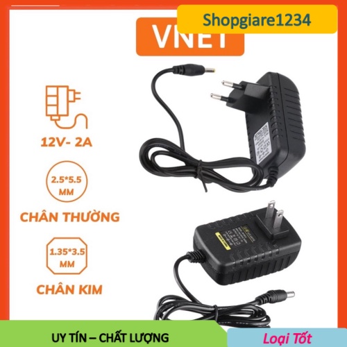 Nguồn adaptor 5V-2A Jack DC (5.5mm x 2.5mm) ( 3.5 x 1.35mm)- Dùng cho camera, led dây, đèn led - Full box, BH 6 tháng