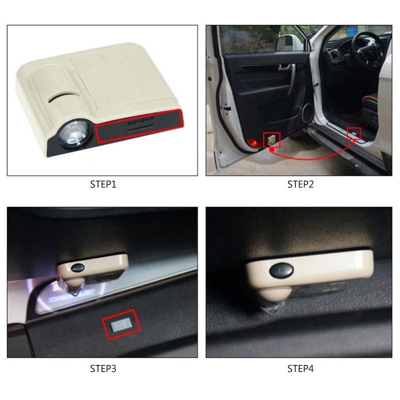 Đèn LED Chiếu Logo Không Dây Gắn Cửa Xe Hơi