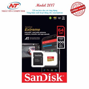 Thẻ Nhớ MicroSDXC SanDisk Extreme V30 U3 4K A2 64GB R160MB/s W60MB/s  - Kèm Adapter (Vàng) - Nhất Tín Computer