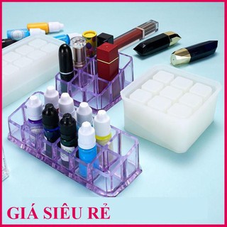 Khuôn silicon 12 hộp lưu trữ vuông đựng son