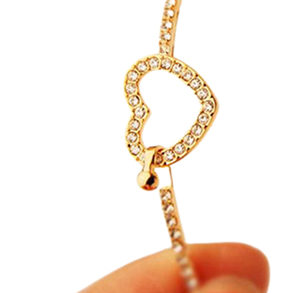 Vòng tay đính đá họa tiết hình trái tim xinh xắn cho nữ