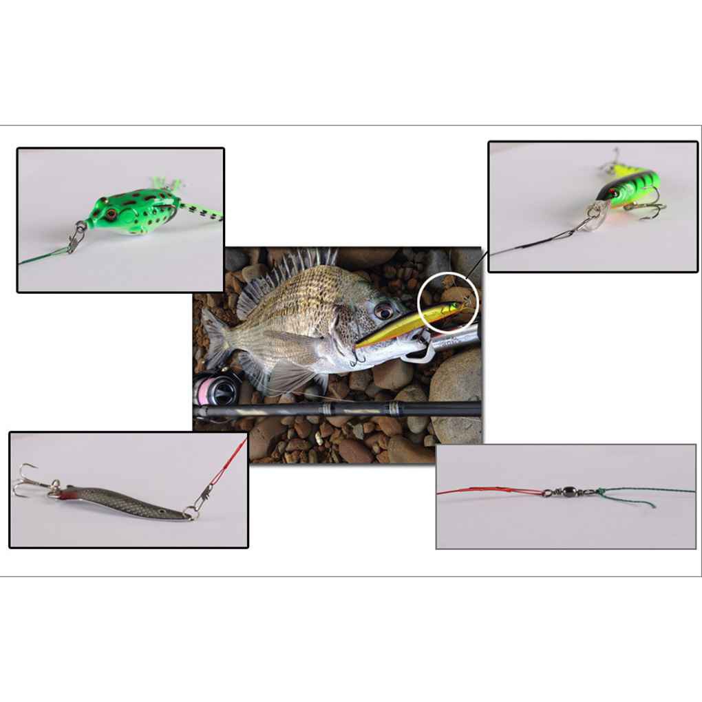 Bộ 10 dây gắn mồi câu và dây câu cá có móc bằng thép không gỉ