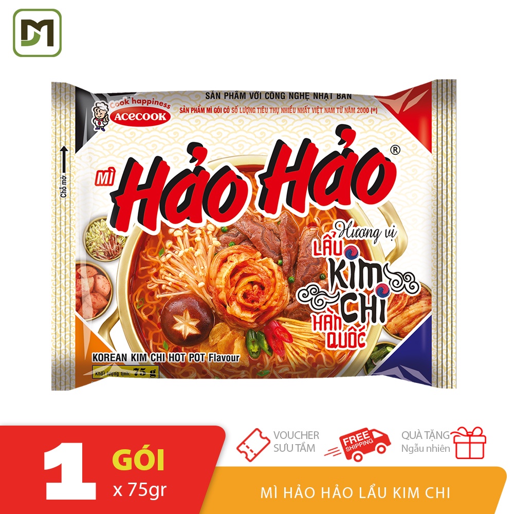 1 gói mì hảo hảo hương vị lẩu kim chi Hàn Quốc 75gr