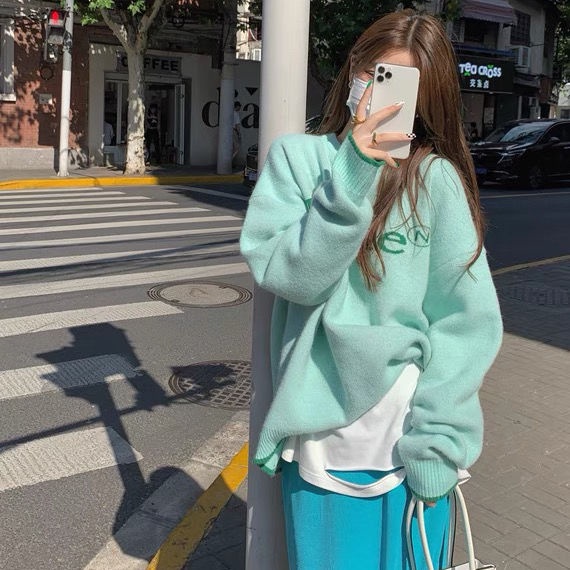 Women's 2022 Japanese Style Outer Wear Pullover Knitting Sweater Loose Student Hong Kong Style Sweater Lazy Style Knitted Sweater