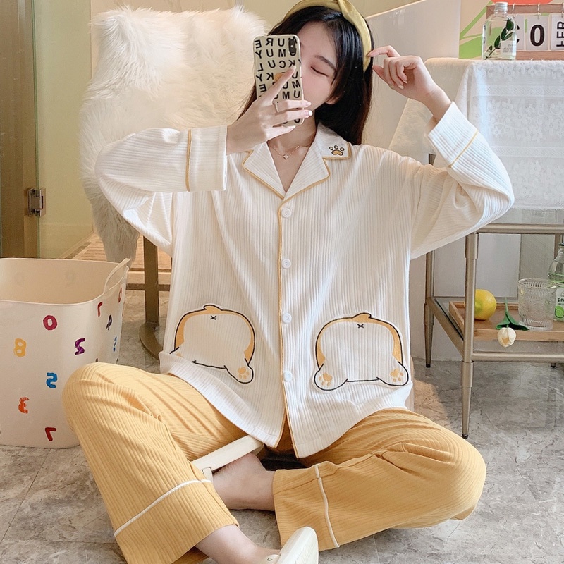 CÓ BIGSIZE_Bộ Ngủ Pyjama Dài Tay Thu Đông Style Hoạt Hình 2021 | BigBuy360 - bigbuy360.vn