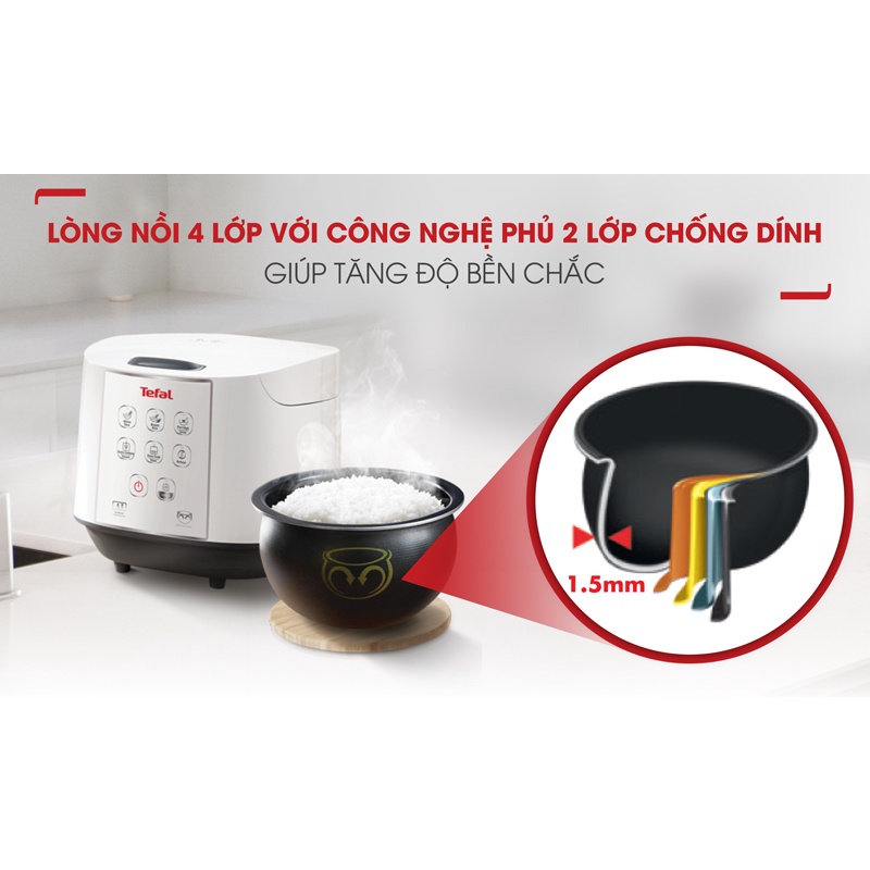 Nồi cơm điện tử Tefal 1.8 lít RK732168- HÀNG CHÍNH HÃNG