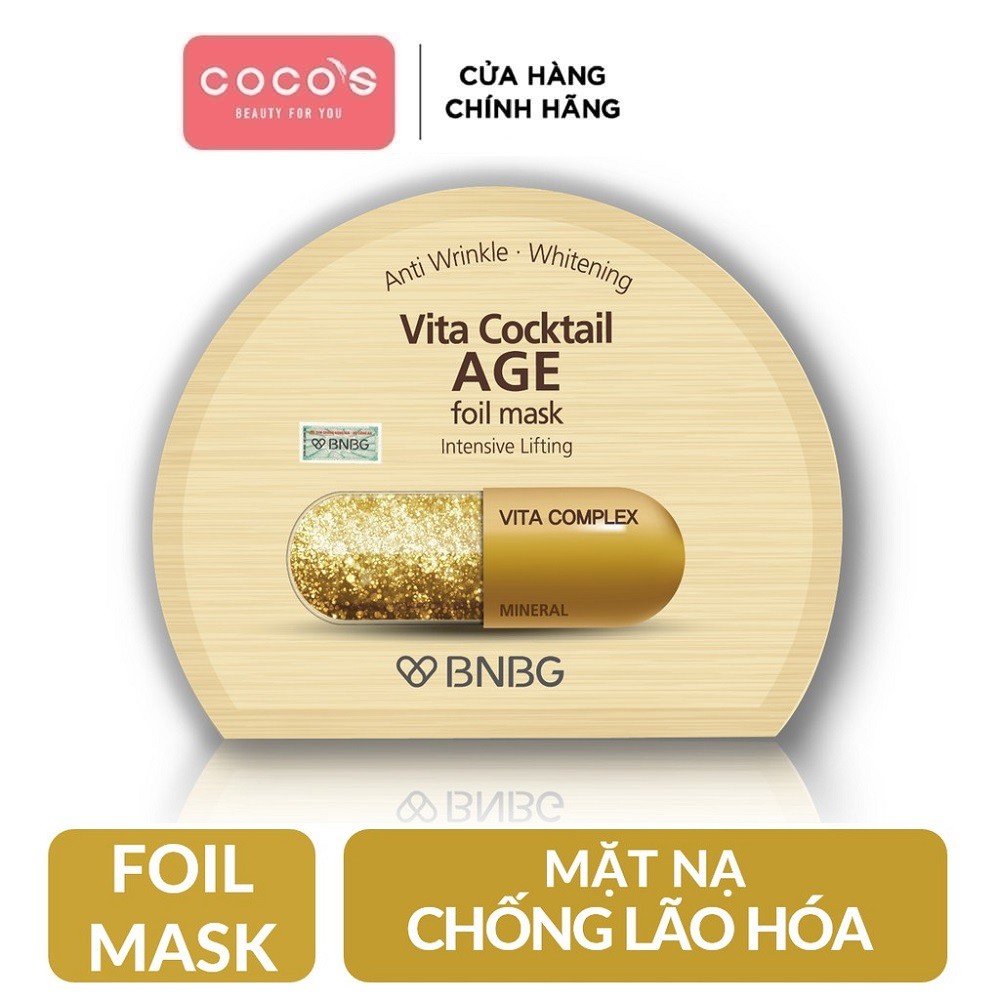 Mặt nạ dưỡng da giúp nâng cơ, chống lão hóa BNBG Vita Cocktail Age Foil Mask - Intensive Lifting 30ml