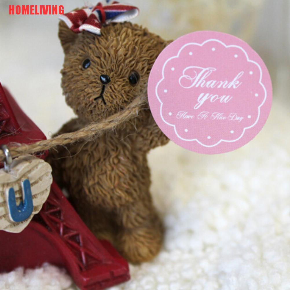 Set 24 Miếng Dán Hình Oval In Chữ Thank You Nhãn Dán Cho Gói Quà Phong Bì Túi Thẻ Con Dấu Hình Oval Cảm Ơn