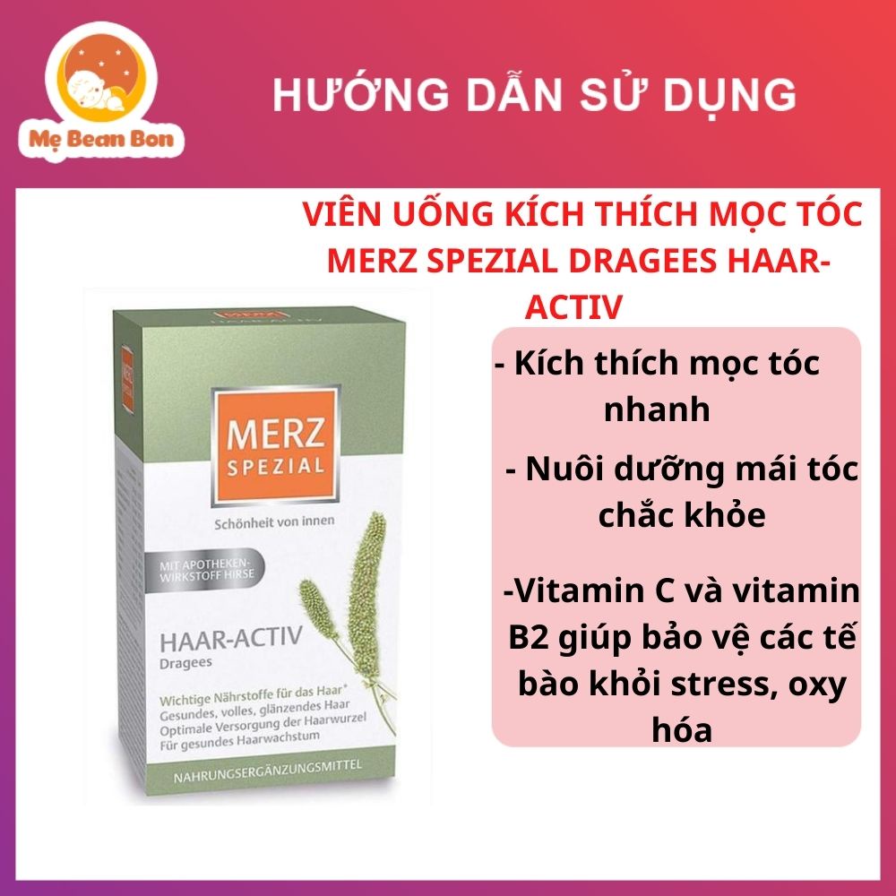 Viên uống mọc tóc Merz Spezial Haar-Activ của Đức 120 viên giúp mọc tóc dày đẹp bóng mượt tự nhiên - mẹ bean bon