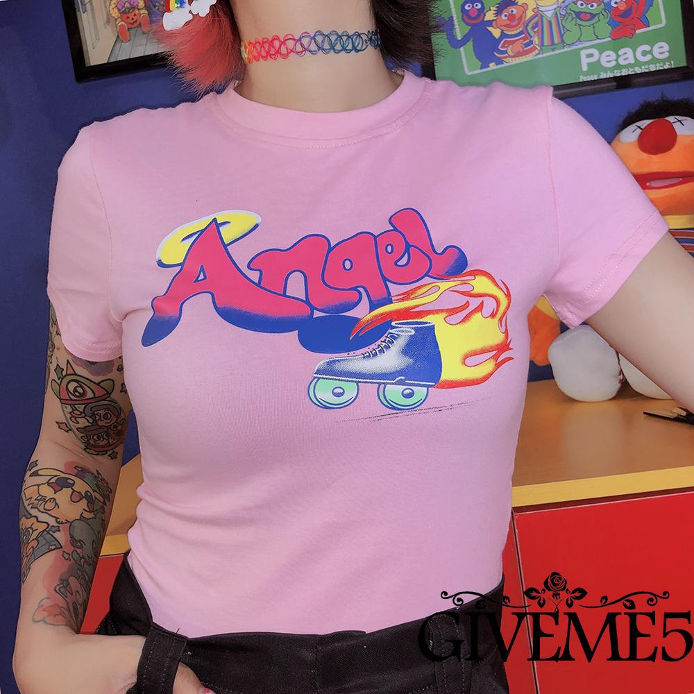 Áo thun lửng ngắn tay thời trang mùa hè dành cho nữ