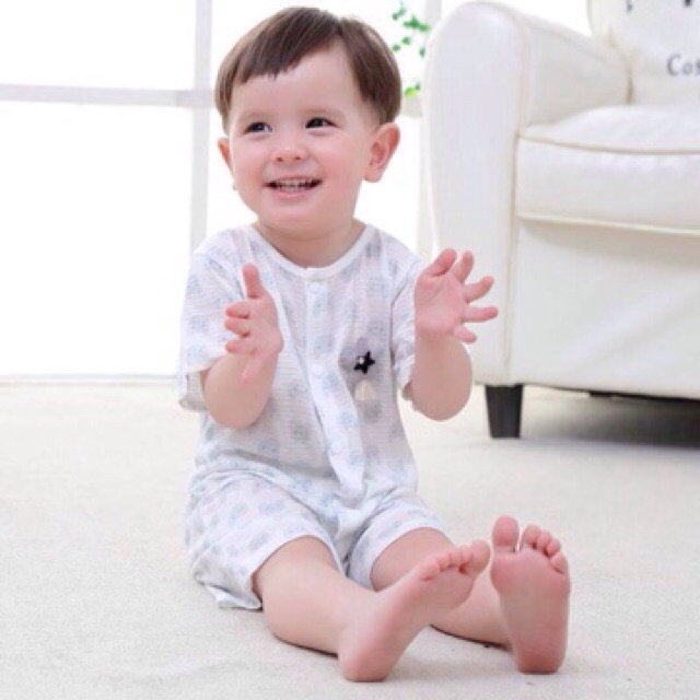 Body đùi ngắn tay cotton cho bé trai, bé gái