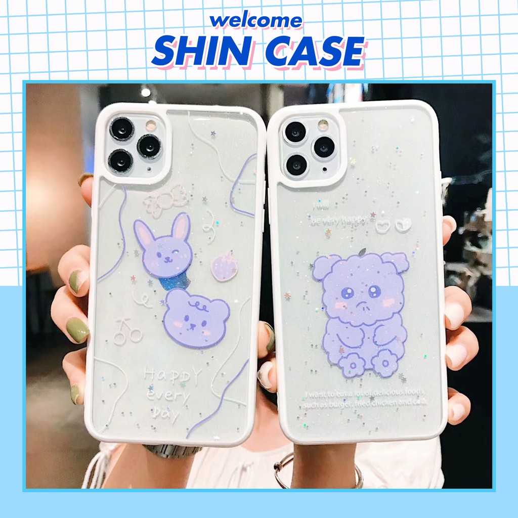 Ốp lưng iphone Rabbit Blink viền màu 5/5s/6/6plus/6s/6splus/7/7plus/8/8plus/x/xr/xs/11/12/pro/max/plus/promax | BigBuy360 - bigbuy360.vn
